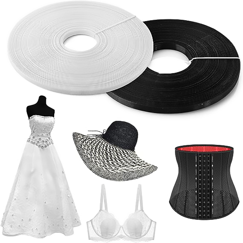 Wedding Dress - Polyester Boning for Sewing, White Sew-Through