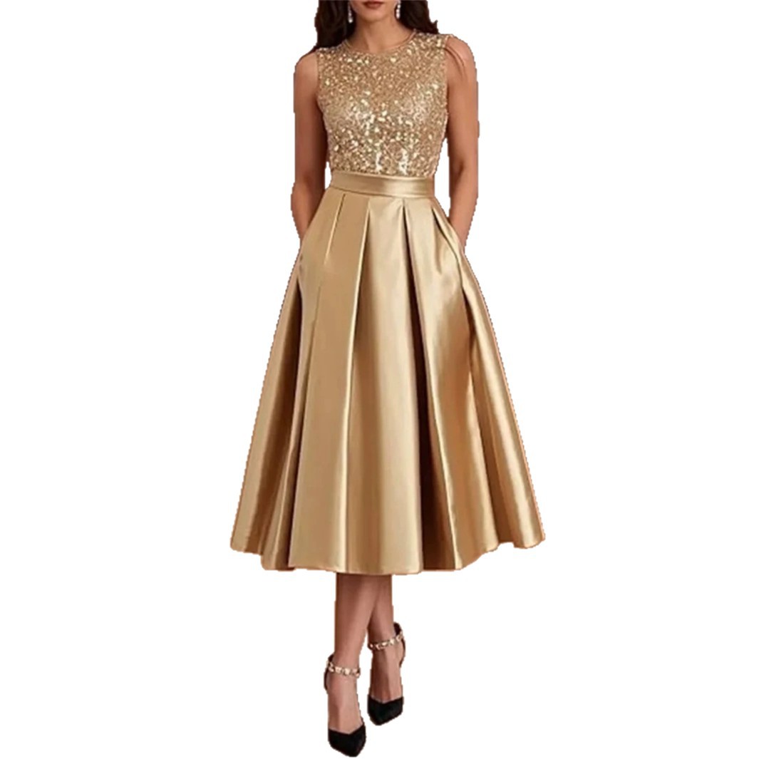 Burgundy Sequin Satin Midi Dre - огляд і ціна Midi Dress