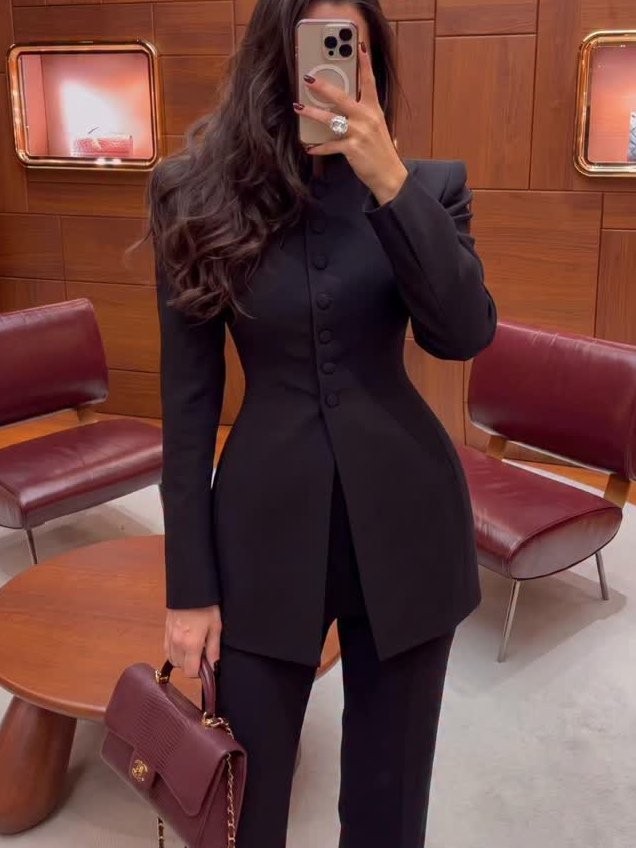 Women 2 Piece Suit Mandarin Co - огляд і ціна Womens Blazer
