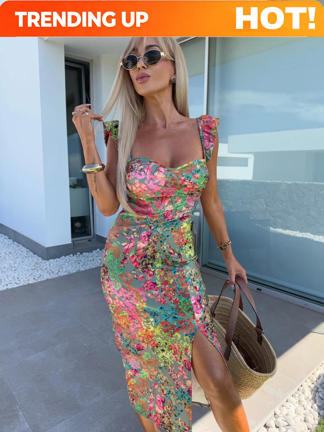 Elegant Boho Printed Dress For - огляд і ціна Midi Dress