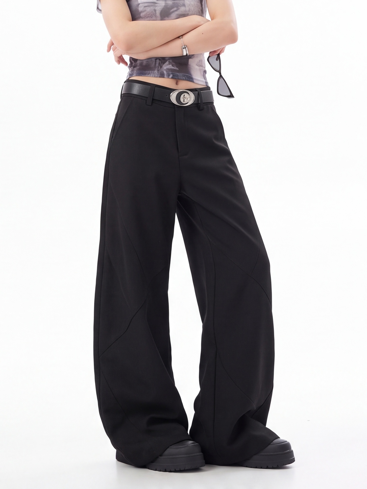 Black High Waist Trousers for  - огляд і ціна Tailored Trouser Wide