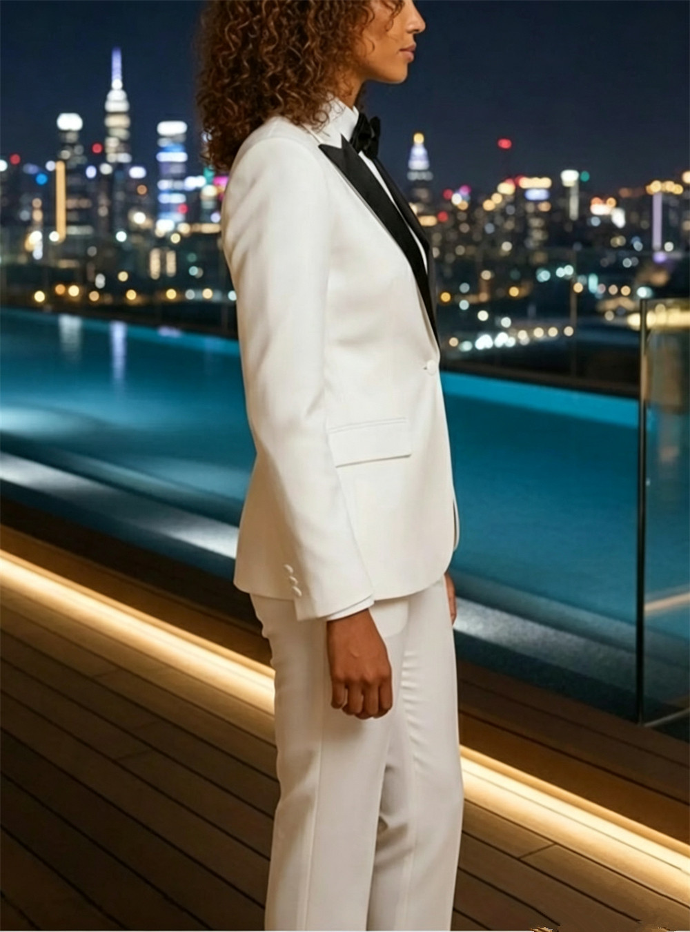 Ladies 2 Piece Suit White Suit - огляд і ціна Womens Blazer
