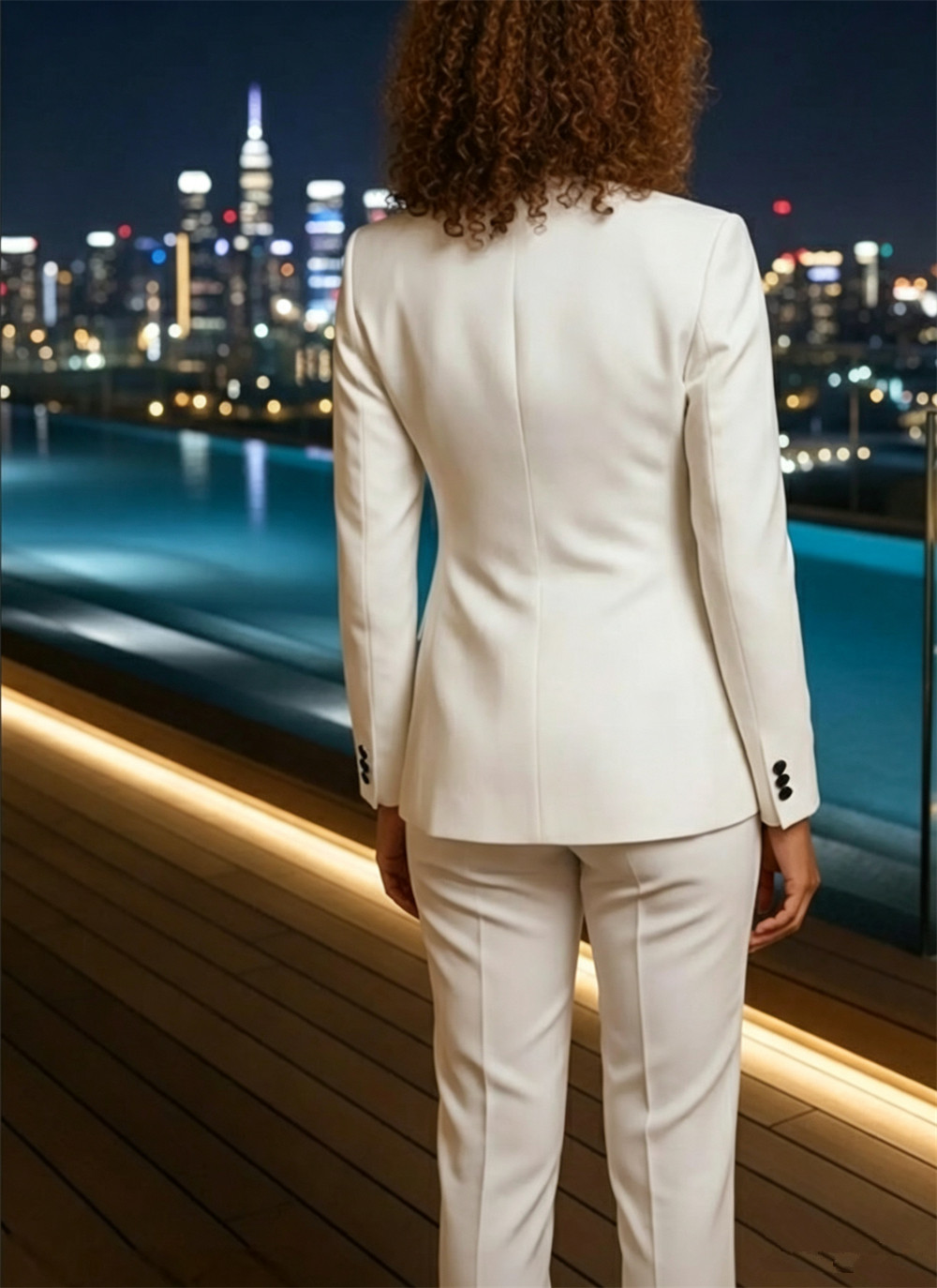 Ladies 2 Piece Suit White Suit - огляд і ціна Womens Blazer